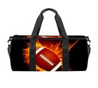 Bolsa de deporte con diseño de fuego de fútbol americano, bolsa de gimnasio, fitness, entrenamiento, bolsa de viaje, bolsa de mano, bolsa de equipo para mujeres y hombres, multicolor, 17.7x9x9 inches