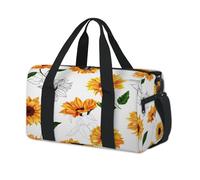 Bolsa de deporte con diseño de girasoles amarillos, flores amarillas, bolsa de fin de semana, bolsa de viaje casual, para viajes, gimnasio, para niños, niñas, niños, mujeres y hombres