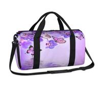 Bolsa de deporte con diseño de mariposa y orquídea morada, bolsa de viaje para el gimnasio, bolsa de lona para niños, niñas, niños, mujeres y hombres