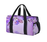 Bolsa de deporte con diseño de orquídea morada, bolsa de deporte para fin de semana, bolsa de noche, casual, viajes, gimnasio, para niños, niñas, niños, mujeres y hombres