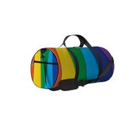 Bolsa de deporte con diseño geométrico de arcoíris abstracto brillante vintage, bolsa de gimnasio impermeable con correa para el hombro, cremallera, 2 bolsillos laterales para hombres y mujeres, bolsa