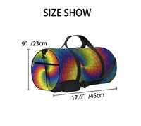 Bolsa de deporte con diseño geométrico en espiral de arcoíris, estilo vintage, resistente al agua, con correa para el hombro, con cremallera, 2 bolsillos laterales para hombres y mujeres, bolsa de hom
