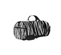 Bolsa de deporte con estampado de cebra en blanco y negro vintage, piel de animal, rayas de tigre, bolsa de deporte, bolsa de gimnasio impermeable con correa para el hombro, cremallera, 2 bolsillos la
