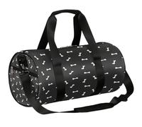 Bolsa de deporte con estampado de huesos para gimnasio, bolsa de lona ligera para el hombro, bolsa de viaje para hombres y mujeres (huesos), Estampado de huesos, 17.6(L) x 9(W) x 9(H) inch