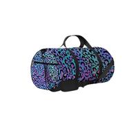 Bolsa de deporte con estampado de leopardo verde y morado abstracto vintage, bolsa de gimnasio impermeable con correa para el hombro, cremallera, 2 bolsillos laterales para hombres y mujeres, bolsa de