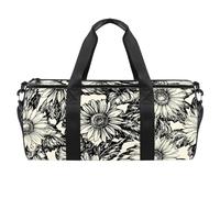 Bolsa de deporte con patrón de girasoles florales vintage, bolsa de gimnasio, fitness, entrenamiento, bolsa de viaje, bolsa de mano, bolsa de equipo para mujeres y hombres, multicolor, 17.7x9x9 inches