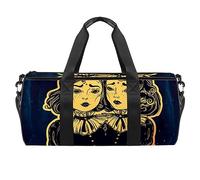Bolsa de deporte de brujería gótica, gemelos siameses, bolsa de gimnasio, fitness, entrenamiento, bolsa de viaje, bolsa de mano, bolsa de equipo para mujeres y hombres, multicolor, 17.7x9x9 inch