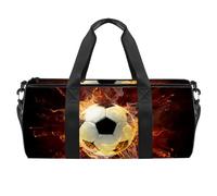 Bolsa de deporte de fútbol para quemar fuego, gimnasio, fitness, entrenamiento, bolsa de viaje, bolsa de mano, bolsa de equipo para mujeres y hombres, multicolor, 17.7x9x9 inches