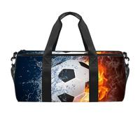 Bolsa de deporte de fútbol y fuego, bolsa de gimnasio, fitness, entrenamiento, bolsa de viaje, bolsa de mano, bolsa de equipo para mujeres y hombres, multicolor, 17.7x9x9 inches
