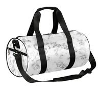 Bolsa de deporte de mármol blanco para gimnasio, bolsa de lona ligera para el hombro, bolsa de viaje para hombres y mujeres (patrón de mármol), Blanco mármol, 17.6(L) x 9(W) x 9(H) inch