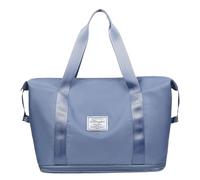 Bolsa de deporte extensible para mujer, equipaje, cabina de hombre, bolsa de viaje, ligera, con mojado separado, equipaje de mano Week-End resistente al agua, azul claro, Se référer au descriptif