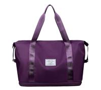 Bolsa de deporte extensible para mujer, equipaje, cabina de hombre, bolsa de viaje, ligera, con mojado separado, equipaje de mano Week-End resistente al agua, morado oscuro, Se référer au descriptif
