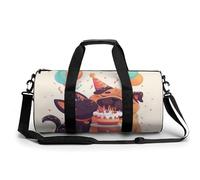 Bolsa De Deporte Feliz Cumpleaños Lindo Perro Y El Gato Bolsa De Viaje Duffel Bolsa Redonda Gimnasio Bolsa Fitness