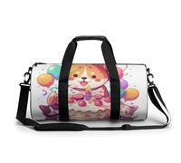 Bolsa De Deporte Feliz Cumpleaños Lindo Perro Y Gato Bolsa De Viaje Duffel Bolsa Redonda Gimnasio Bolsa Fitness