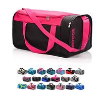 Bolsa de Deporte Gimnasio Fitness Viaje Vacaciones Deportiva - Bolso Universal con Bandolera - Bolsa plegada Ideal para jóvenes y Adultos, Hombre y Mujer 20L y 40L (Rosa/Negro, 40 L)