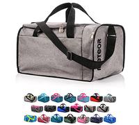 Bolsa de Deporte Gimnasio Fitness Viaje Vacaciones Deportiva - Bolso Universal con Bandolera - Bolsa plegada Ideal para jóvenes y Adultos, Hombre y Mujer 20L y 40L (Gris/Negro, 20 L)