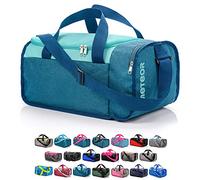 Bolsa de Deporte Gimnasio Fitness Viaje Vacaciones Deportiva - Bolso Universal con Bandolera - Bolsa plegada Ideal para jóvenes y Adultos, Hombre y Mujer 20L y 40L (Azul/Menta, 20 L)