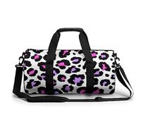 Bolsa De Deporte Gimnasio Leopardo Morado Bolsa De Viaje Bolsa Deportiva Duffel Bag Bolsa De Natación para Hombre Mujer 45x23x23cm