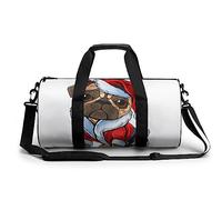 Bolsa De Deporte Gimnasio Navidad Perro Pug Bolsa De Viaje Bolsa Deportiva Duffel Bag Bolsa De Natación para Hombre Mujer 45x23x23cm