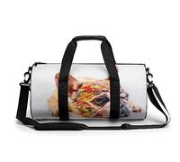 Bolsa De Deporte Gimnasio Pintura Color Perro Pug Bolsa De Viaje Bolsa Deportiva Duffel Bag Bolsa De Natación para Hombre Mujer 45x23x23cm