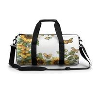 Bolsa De Deporte Girasoles Florales Mariposa Bolsa De Viaje Duffel Bolsa Redonda Gimnasio Bolsa Fitness