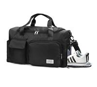 Bolsa de Deporte Hombre Mujer,Feelhap Bolsa de Viaje Bolsa Gimnasio con Compartimento Zapatos y Compartimento Mojado, Grande Bolsa Travel Duffel Impermeable Sport Gym Tote Bags (Negro)