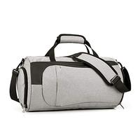 Bolsa de Deporte Hombro de Gran Capacidad a través del Cilindro Bolsa Deportes Nadar Barril Aptitud Equipaje Viaje(Gray)