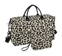 Bolsa de deporte impermeable con correa ajustable para senderismo, Beige Negro Animal Print