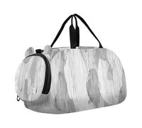 Bolsa de deporte ligera dibujada a mano con tinta gris para bocetos y compartimento para zapatos, para viajes, natación, baile, ballet