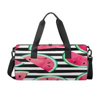Bolsa de deporte ligera para gimnasio, con diseño de rayas de sandía, bolsa de viaje para hombres y mujeres (fruta de verano), Sandía Raya, 17.6(L) x 9(W) x 9(H) inch
