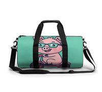 Bolsa De Deporte Lindo Cerdo En Bicicleta Bolsa De Viaje Duffel Bolsa Redonda Gimnasio Bolsa Fitness