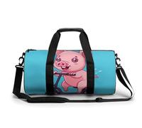 Bolsa De Deporte Lindo Cerdo En Bicicleta Bolsa De Viaje Duffel Bolsa Redonda Gimnasio Bolsa Fitness