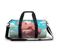 Bolsa De Deporte Lindo Cerdo Y Fútbol Azul Cielo Bolsa De Viaje Duffel Bolsa Redonda Gimnasio Bolsa Fitness