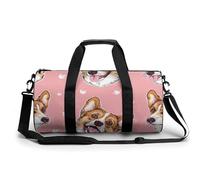 Bolsa De Deporte Lindo Corgi Perros Fondo Bolsa De Viaje Duffel Bolsa Redonda Gimnasio Bolsa Fitness