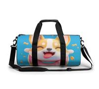 Bolsa De Deporte Lindo Perro Corgi con Donut Bolsa De Viaje Duffel Bolsa Redonda Gimnasio Bolsa Fitness