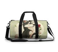 Bolsa De Deporte Lindo Perro Husky con Flor De Bolsa De Viaje Duffel Bolsa Redonda Gimnasio Bolsa Fitness