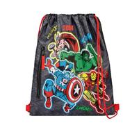 Bolsa de deporte Marvel Los Vengadores para niños - Personalizado con nombre - Bolsa para zapatos estampada Comic Superheroes Niños - Mochila con cierre, Negro , Einheitsgröße, Casual