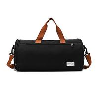 Bolsa de Deporte Moda Bolsa de Deportes Mujer Moda Color sólido Bolsas Viaje Gran Capacidad Oxford Paño Impermeable Gimnasios(Black)