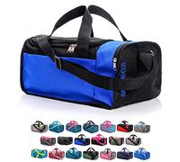 Bolsa de Deporte Gimnasio Fitness Viaje Vacaciones Deportiva - Bolso Universal con Bandolera - Bolsa plegada Ideal para jóvenes y Adultos, Hombre y Mujer 20L y 40L (Azul/Negro, 20 L)