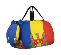 Bolsa de deporte multifuncional con compartimento para zapatos, para fin de semana o baile, para practicar la escuela, deportes, Bandera nacional de Moldavia, one size, Moderno / Equipada