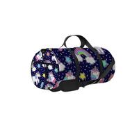 Bolsa de deporte negra con diseño de unicornio, arco iris, estrella, trueno, resistente al agua, con correa para el hombro, con cremallera, 2 bolsillos laterales para hombres y mujeres, bolsa de hombr