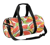 Bolsa de deporte para gimnasio, color naranja sandía, bolsa de lona ligera para el hombro, bolsa de viaje para hombres y mujeres (estampado de frutas de sandía), naranja (Watermelon Orange), 17.6(L) x