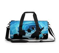 Bolsa de deporte para gimnasio para mujeres y hombres, bolsa de viaje para fin de semana, pingüino en una aventura, bolsa de transporte para viajes, natación, fitness, entrenamiento, deportes, bolsa