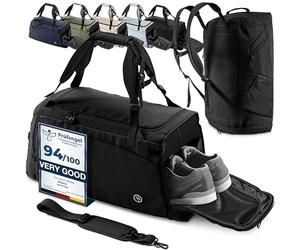 Bolsa de Deporte para Hombre y Mujer + función en la Espalda, Compartimento para Zapatos, Neceser de Aseo | 40 L - Bolsa de Fitness de Viaje, baño, Equipaje, Gimnasio, Baloncesto, Tenis, Yoga,