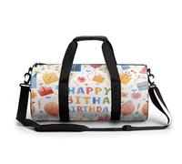 Bolsa De Deporte Patrón Feliz Cumpleaños Bolsa De Viaje Duffel Bolsa Redonda Gimnasio Bolsa Fitness