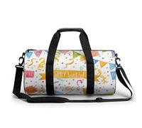 Bolsa De Deporte Patrón Feliz Cumpleaños Bolsa De Viaje Duffel Bolsa Redonda Gimnasio Bolsa Fitness