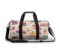 Bolsa De Deporte Patrón Fiesta Feliz Cumpleaños Bolsa De Viaje Duffel Bolsa Redonda Gimnasio Bolsa Fitness