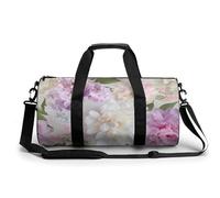 Bolsa De Deporte Peonía Lila Y Flores De Campo En Flor Bolsa De Viaje Duffel Bolsa Redonda Gimnasio Bolsa Fitness