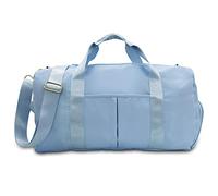 Bolsa de deporte pequeña para hombre y mujer, bolsa de entrenamiento para deportes y escapadas de fin de semana, bolsa de deporte impermeable con compartimentos para zapatos y ropa húmeda, azul