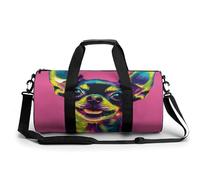 Bolsa De Deporte Perro Chihuahua De Colores Bolsa De Viaje Duffel Bolsa Redonda Gimnasio Bolsa Fitness